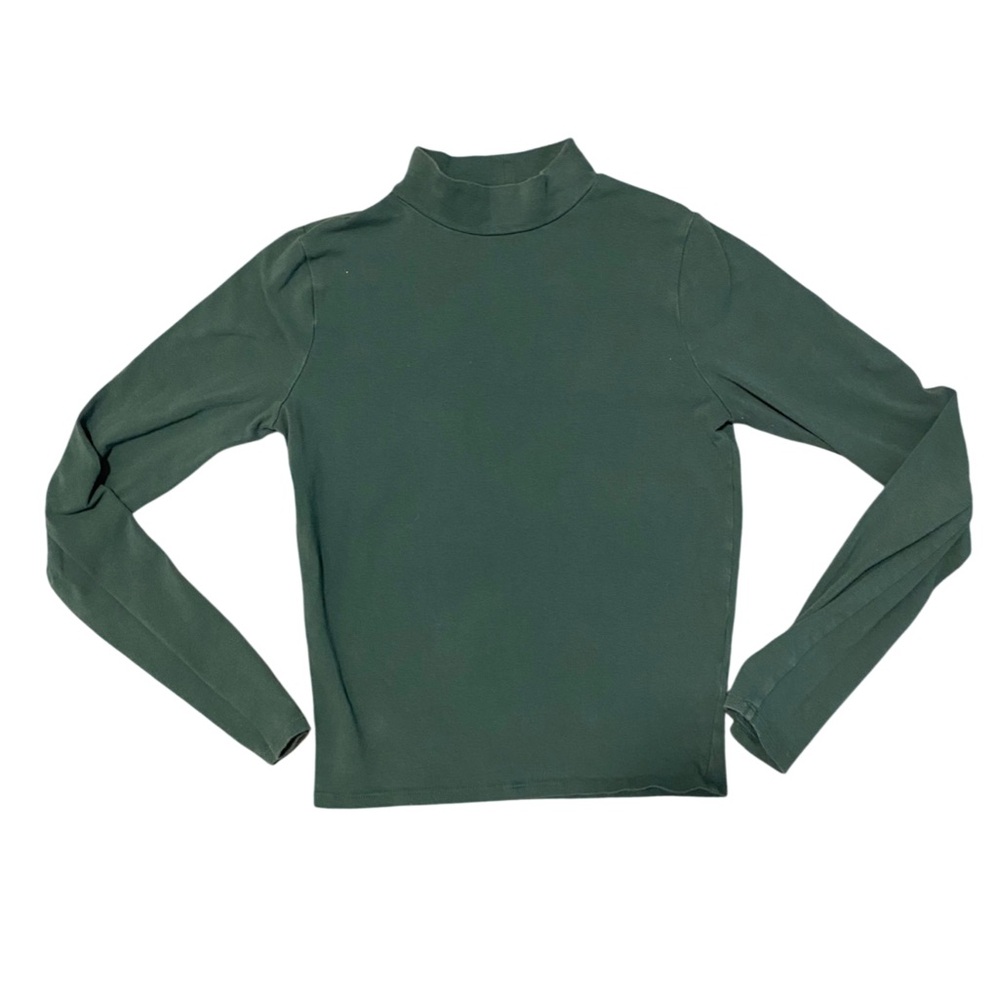 Hollister Must Have Collection Green Cropped Mock Neck